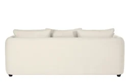 Canapé convertible déhoussable 3-4 places design haricot en tissu effet velours beige clair SACHA