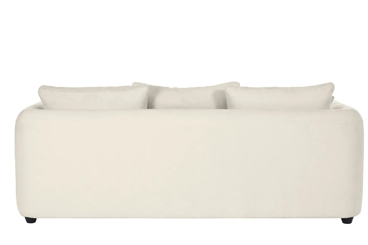 Canapé convertible déhoussable 3-4 places design haricot en tissu effet velours beige clair SACHA