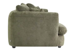 Canapé convertible déhoussable 3-4 places design haricot en tissu effet velours texturé vert kaki SACHA