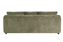 Canapé convertible déhoussable 3-4 places design haricot en tissu effet velours texturé vert kaki SACHA