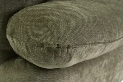 Canapé convertible déhoussable 3-4 places design haricot en tissu effet velours texturé vert kaki SACHA