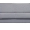 Canapé convertible en tissu gris clair et bois clair avec matelas 18 cm GRAHAM
