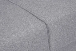 Canapé convertible en tissu gris clair et bois clair avec matelas 18 cm GRAHAM