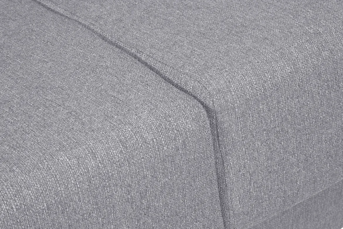 Canapé convertible en tissu gris clair et bois clair avec matelas 18 cm GRAHAM