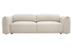 Canapé convertible 4 places avec coffre en tissu velours chenille beige SWELL