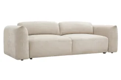 Canapé convertible 4 places avec coffre en tissu velours chenille beige SWELL