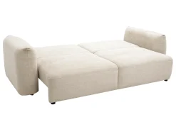 Canapé convertible 4 places avec coffre en tissu velours chenille beige SWELL