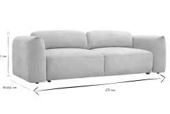 Canapé convertible 4 places avec coffre en tissu velours chenille beige SWELL
