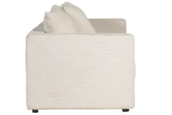 Canapé convertible 3 places en tissu velours côtelé beige avec matelas 13 cm BACIO