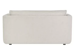 Canapé convertible 2 places en tissu effet velours texturé beige LEON