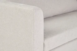 Canapé convertible 2 places en tissu effet velours texturé beige LEON