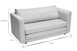 Canapé convertible 2 places en tissu effet velours texturé beige LEON