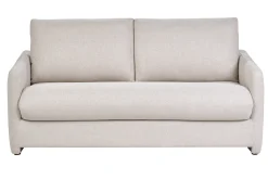 Canapé convertible 2 places en tissu beige crème PAULIN
