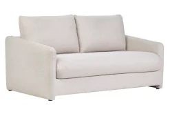 Canapé convertible 2 places en tissu beige crème PAULIN