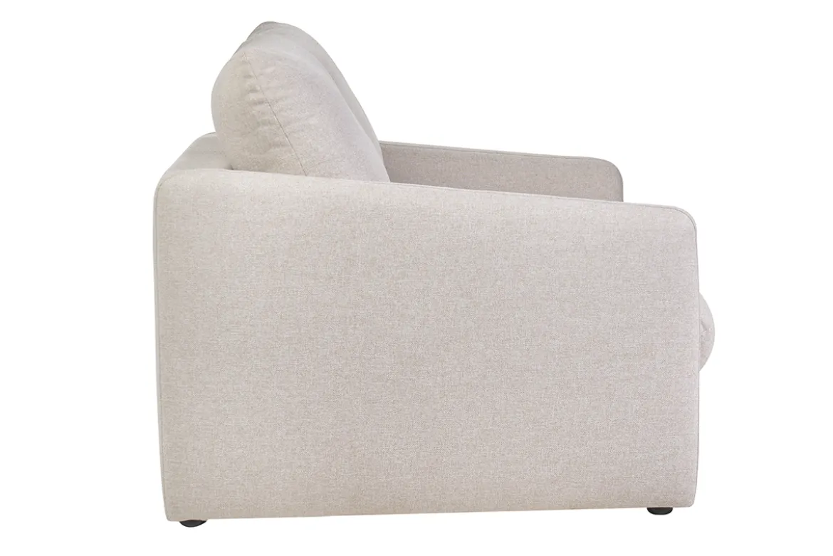 Canapé convertible 2 places en tissu beige crème PAULIN