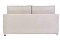Canapé convertible 2 places en tissu beige crème PAULIN