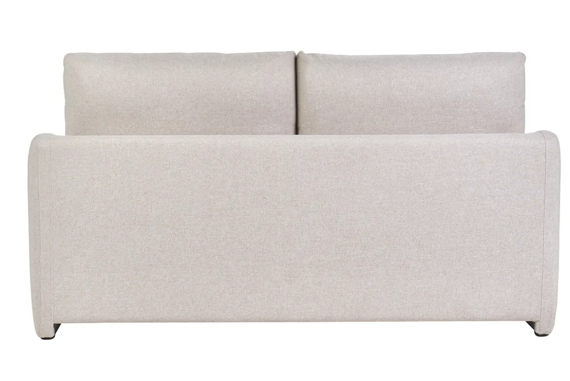 Canapé convertible 2 places en tissu beige crème PAULIN