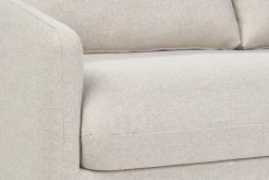 Canapé convertible 2 places en tissu beige crème PAULIN