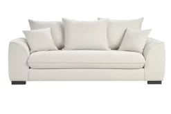 Canapé convertible 3 places en tissu effet velours beige avec matelas 12 cm ARMAND