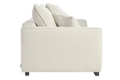 Canapé convertible 3 places en tissu effet velours beige avec matelas 12 cm ARMAND
