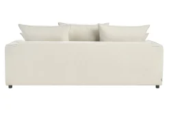 Canapé convertible 3 places en tissu effet velours beige avec matelas 12 cm ARMAND