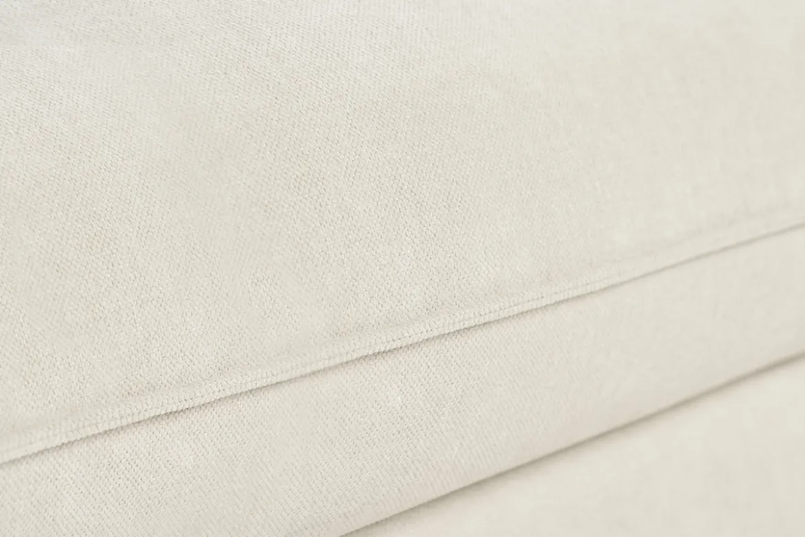 Canapé convertible 3 places en tissu effet velours beige avec matelas 12 cm ARMAND