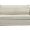 Canapé convertible 2 places en tissu velours côtelé beige LEON