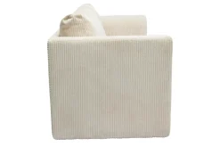 Canapé convertible 2 places en tissu velours côtelé beige LEON