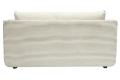 Canapé convertible 2 places en tissu velours côtelé beige LEON