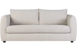 Canapé convertible 3 places en tissu effet velours beige HARLO