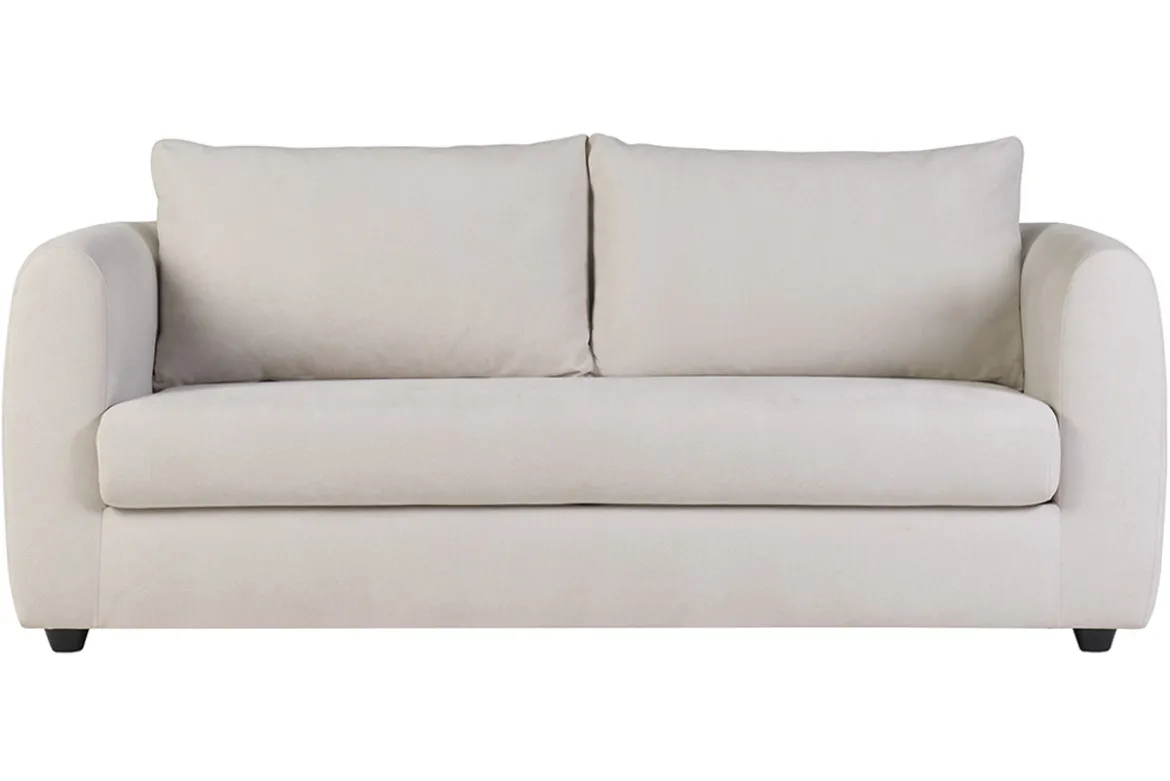 Canapé convertible 3 places en tissu effet velours beige HARLO