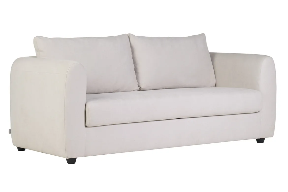 Canapé convertible 3 places en tissu effet velours beige HARLO