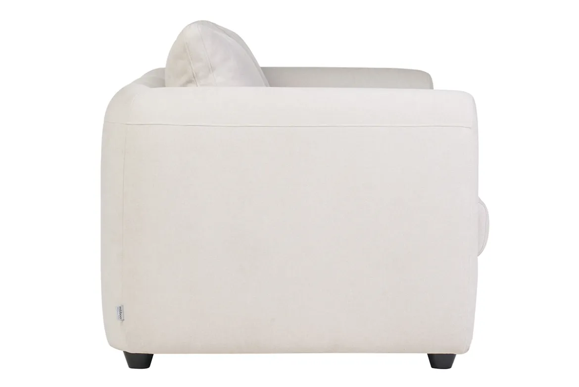 Canapé convertible 3 places en tissu effet velours beige HARLO