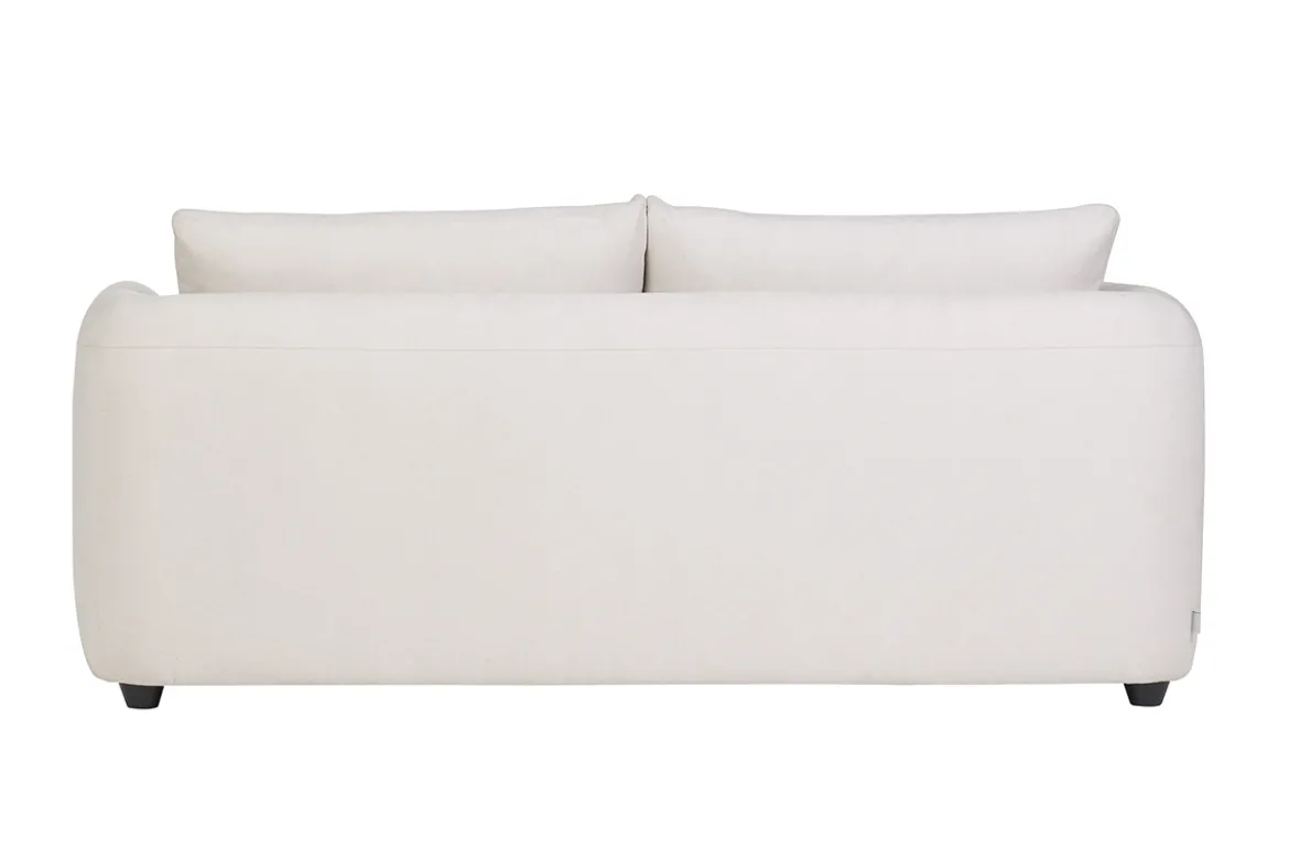 Canapé convertible 3 places en tissu effet velours beige HARLO