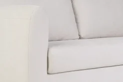 Canapé convertible 3 places en tissu effet velours beige HARLO