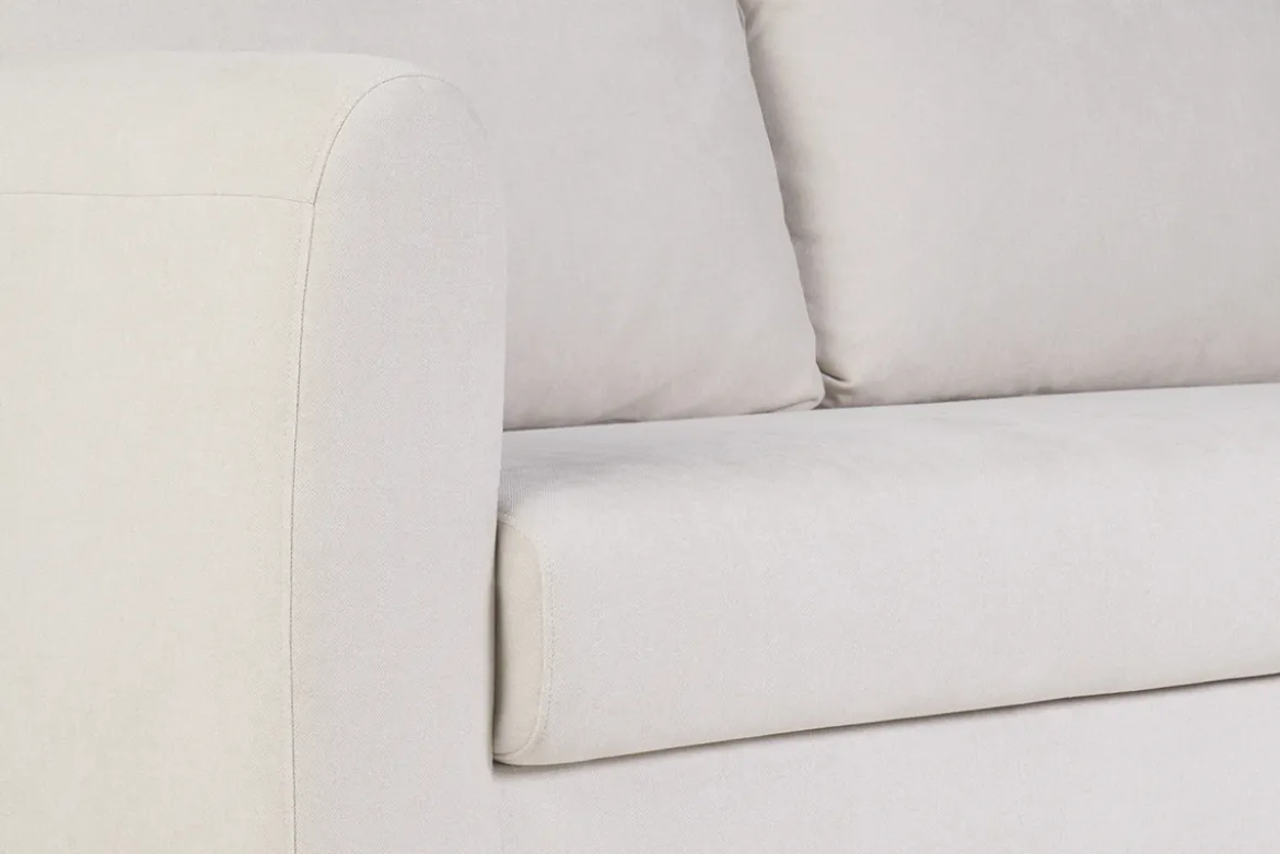 Canapé convertible 3 places en tissu effet velours beige HARLO