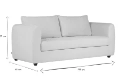 Canapé convertible 3 places en tissu effet velours beige HARLO