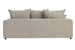 Canapé convertible 3 places en tissu effet velours taupe avec matelas 12 cm ARMAND