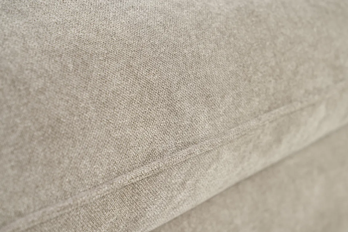 Canapé convertible 3 places en tissu effet velours taupe avec matelas 12 cm ARMAND