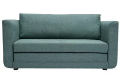 Canapé convertible 2 places en tissu vert de gris LEON