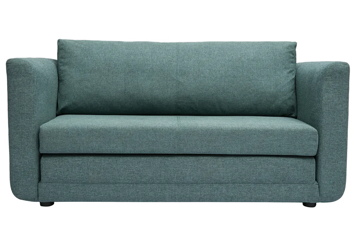 Canapé convertible 2 places en tissu vert de gris LEON
