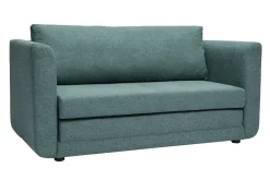 Canapé convertible 2 places en tissu vert de gris LEON