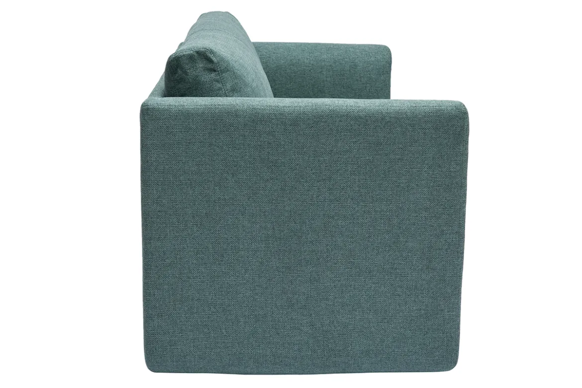 Canapé convertible 2 places en tissu vert de gris LEON