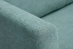 Canapé convertible 2 places en tissu vert de gris LEON