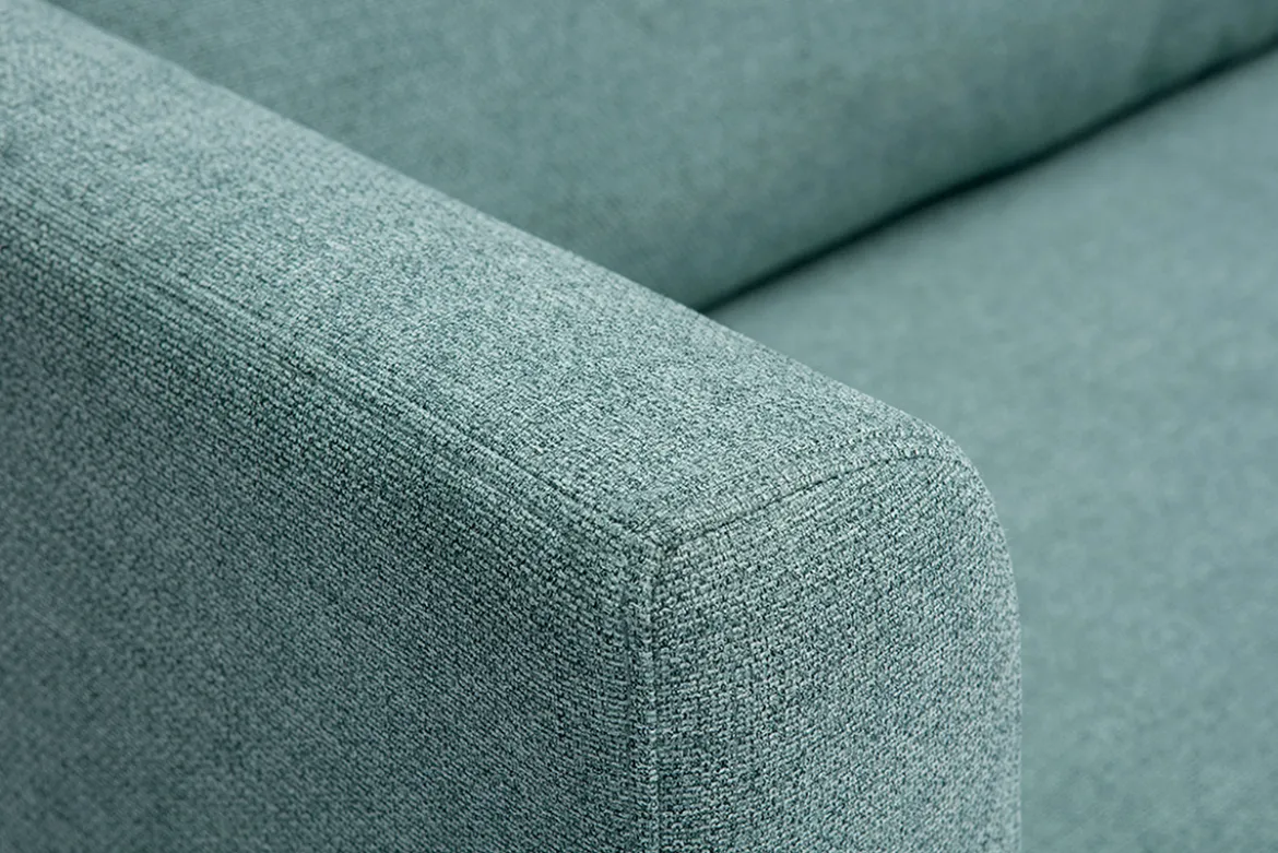 Canapé convertible 2 places en tissu vert de gris LEON