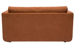 Canapé convertible 2 places en tissu effet velours texturé terre brûlée LEON