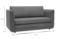 Canapé convertible 2 places en tissu effet velours texturé terre brûlée LEON