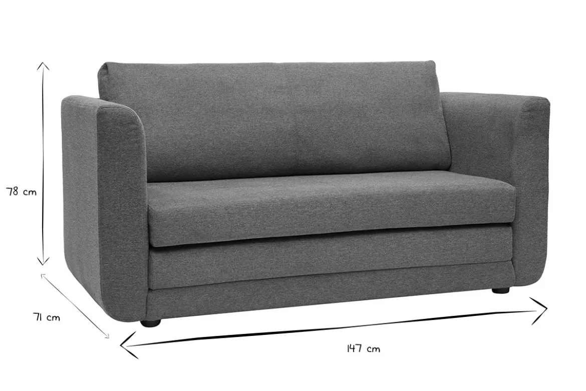 Canapé convertible 2 places en tissu effet velours texturé terre brûlée LEON