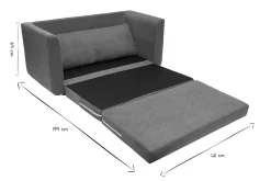 Canapé convertible 2 places en tissu effet velours texturé terre brûlée LEON