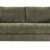 Canapé convertible 2 places en tissu effet velours texturé vert kaki PAULIN